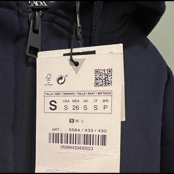 NWT ZARA LIMITLESS CONTOUR COLLECTION 11 CROPPED SWEATSHIRT SIZE S 5584/433/430 - Picture 6 of 6